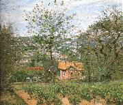 Camille Pissarro Hut villages painting